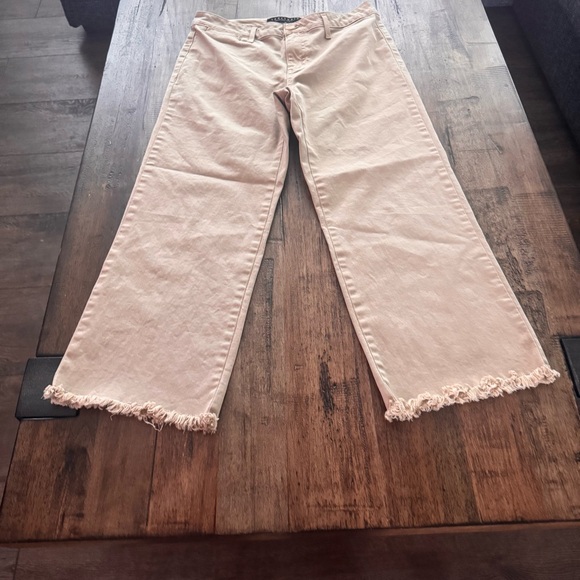 EUC Sanctuary Standard Surplus Wide Leg Crop Chino Frayed Hem Size 26 Khaki tan - Picture 5 of 10